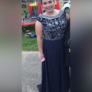 Amazon Navy Blue Embellished Dress